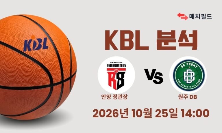 2026년 10월 25일 안양 정관장 vs 원주 DB KBL 분석