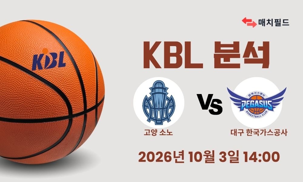 2026년 10월 3일 고양 소노 vs 대구 한국가스공사 KBL 분석