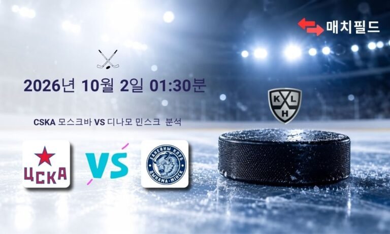 2026년 10월 2일 CSKA 모스크바 vs 디나모 민스크 KHL 분석