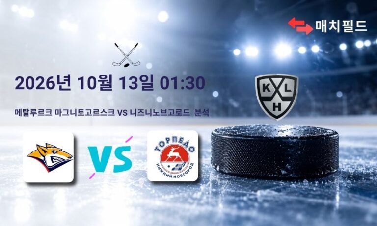 2026년 10월 13일 메탈루르크 마그니토고르스크 vs 니즈니노브고로드 KHL 분석