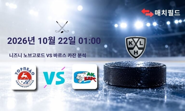 2026년 10월 22일 니즈니 노브고로드 vs 바르스 카잔 KHL 분석