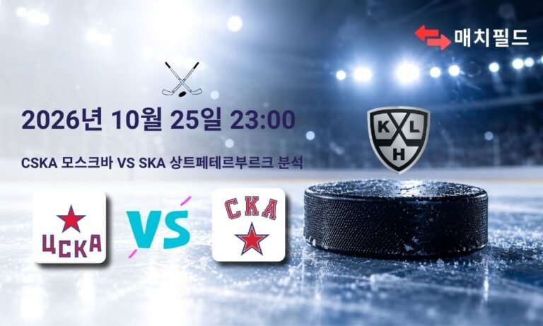 2026년 10월 25일 CSKA 모스크바 vs SKA 상트페테르부르크 KHL 분석