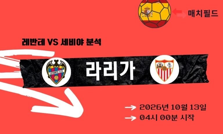 2026년 10월 13일 레반테 vs 세비야 라리가 분석