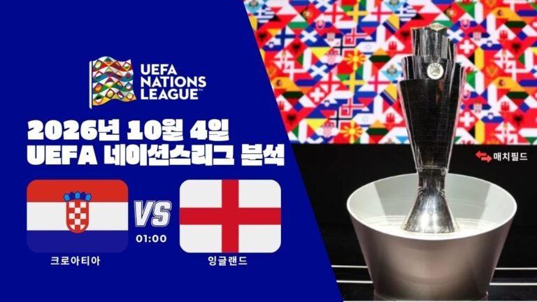 2026년 10월 4일 크로아티아 vs 잉글랜드 UEFA 네이션스리그 분석