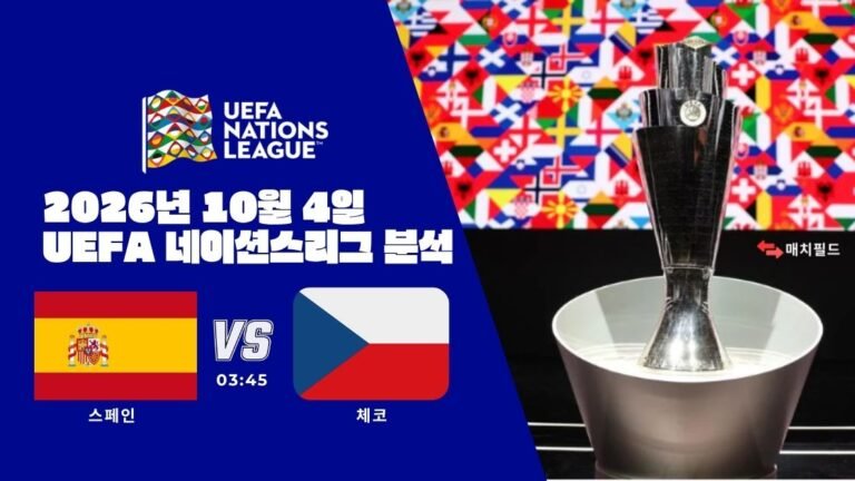 2026년 10월 4일 스페인 vs 체코 UEFA 네이션스리그 분석