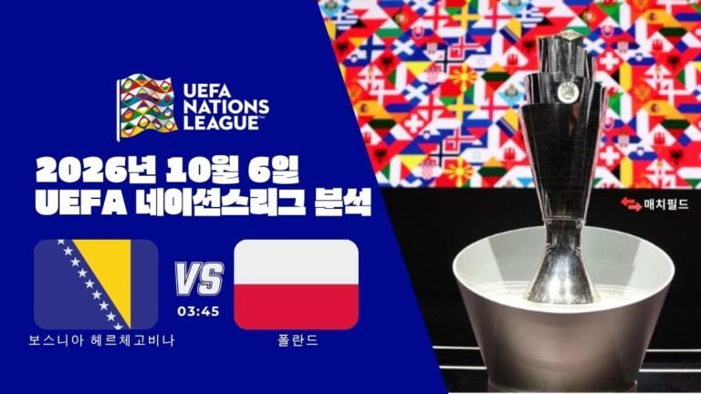 2026년 10월 6일 보스니아 헤르체고비나 vs 폴란드 UEFA 네이션스리그 분석