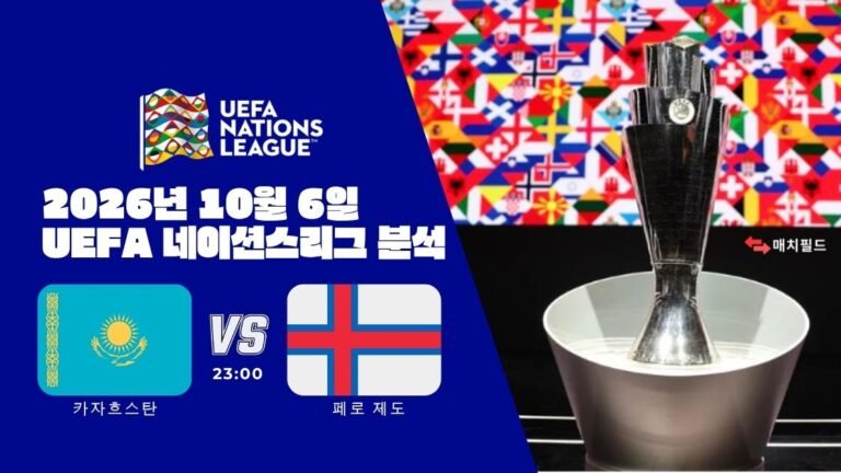 2026년 10월 6일 카자흐스탄 vs 페로 제도 UEFA 네이션스리그 분석