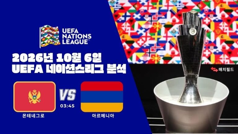 2026년 10월 6일 몬테네그로 vs 아르메니아 UEFA 네이션스리그 분석