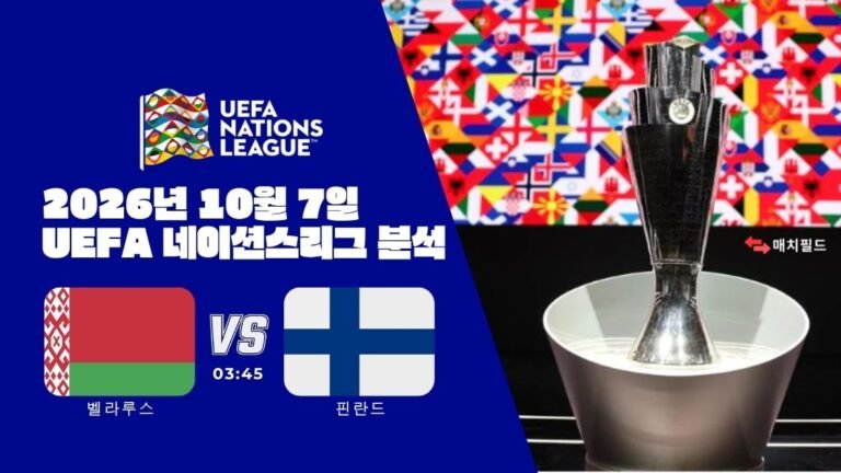 2026년 10월 7일 벨라루스 vs 핀란드 UEFA 네이션스리그 분석