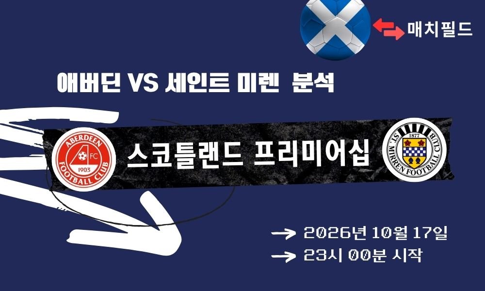 애버딘 vs 세인트 미렌 스코틀랜드 프리미어십 분석