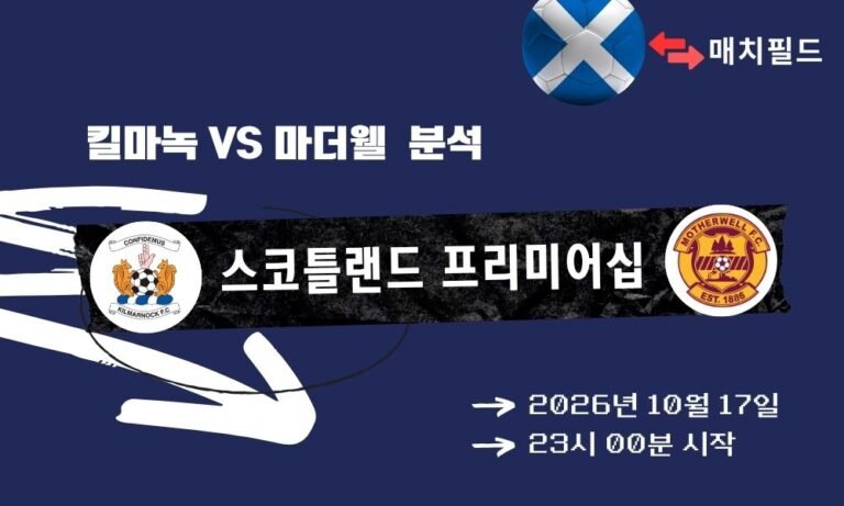 킬마녹 vs 마더웰 스코틀랜드 프리미어십 분석