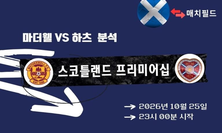 마더웰 vs 하츠 스코틀랜드 프리미어십 분석