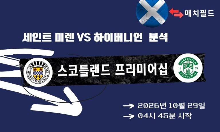 세인트 미렌 vs 하이버니언 스코틀랜드 프리미어십 분석