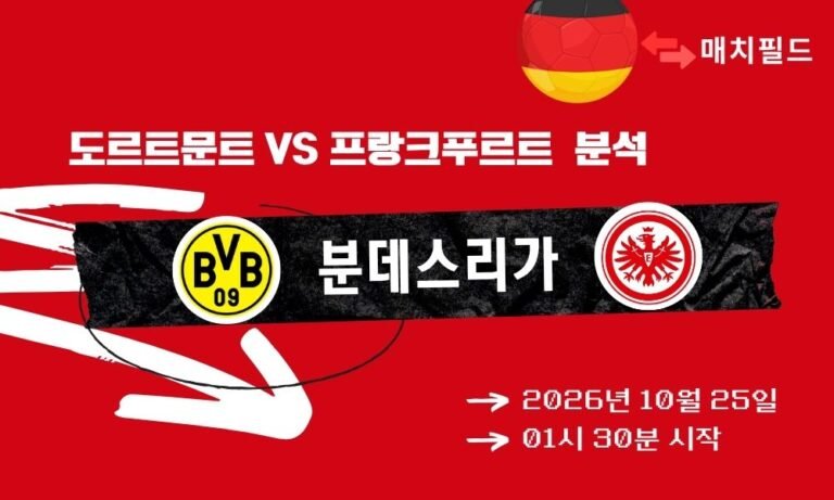 도르트문트 vs 프랑크푸르트 분데스리가 분석